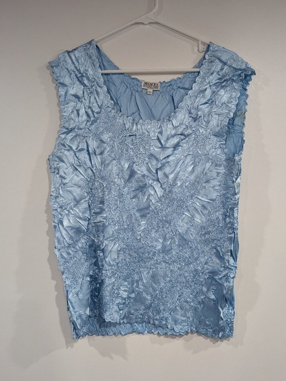 Moffi International Crinkle Tank Light Blue Size XL